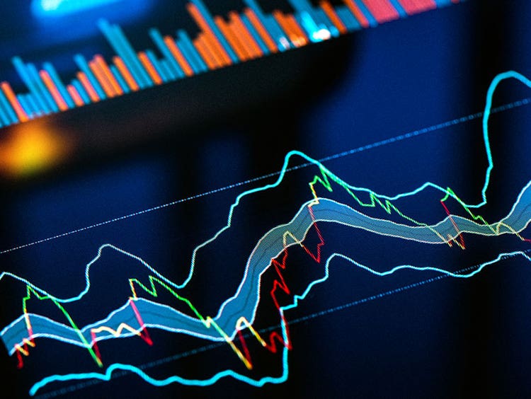 Abstract images of financial graphs