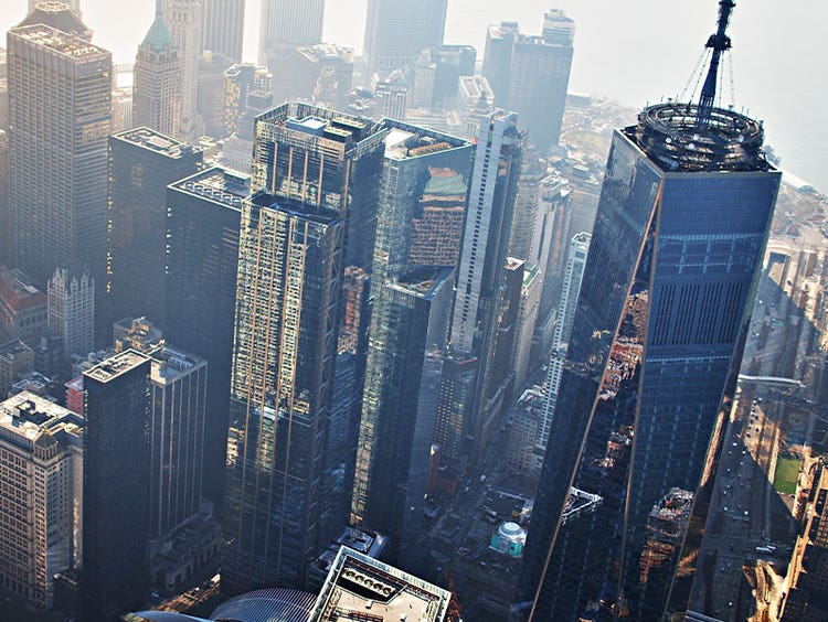 Aerial view of city skyline